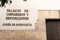 Facade of public building in Cordoba, where it reads in Spanish: \
