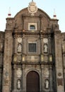 Facade of Puebla Cathedral in Puebla city, Mexico Royalty Free Stock Photo