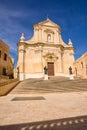 Facade of Rabat Cathedral on the island of Gozo (Malta Royalty Free Stock Photo