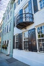 Facade of the Rainbow Row Charleston South Carolina Royalty Free Stock Photo