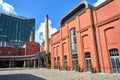 Facade of a renovated building of an old brewery