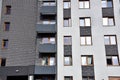 Facade of residential building with balconies and windows Royalty Free Stock Photo