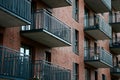 Facade of residential building with balconies Royalty Free Stock Photo