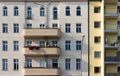 Facade of a residential building with its windows and balconies. Royalty Free Stock Photo