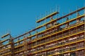 Facade restoration, under construction - scaffolding on histor Royalty Free Stock Photo