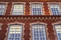 Facade of restored old building of former factory Royalty Free Stock Photo