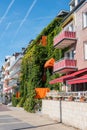 Facade on the Rhine promenade in Emmerich am Niederrhein, German