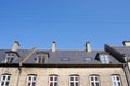 Facade and roof of a terraced house, Denmark Royalty Free Stock Photo