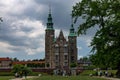 Facade of the Rosenborg castle with its two towers in Copenhagen, Denmark