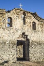 Facade of ruined rural church in dam Jrebchevo, Bulgaria