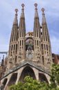 Facade of Sagrada Familia Cathedral, Barcelona, Spain
