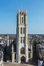 Facade of Saint Bavo Cathedral in Ghent, Belgium