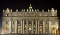 Facade of Saint Peter at night, Rome Royalty Free Stock Photo