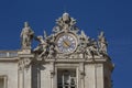 Facade of Saint Peter\'s Basilica with decorative clock on a top, Vatican, Rome, Italy