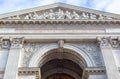 Facade of Saint Stephen Basilica, catholic church in Budapest. Inscription in latin: I am the way the truth and the life Royalty Free Stock Photo