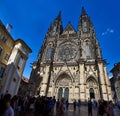 Facade of Saint Vitus Cathedral, Prague Royalty Free Stock Photo