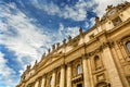 Facade Saints Peter`s Basilica Statues Vatican Rome Italy