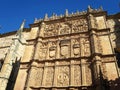 The facade of Salamanca University (Universidad de Salamanca) in Salamanca, SPAIN