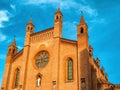 Facade of the Sam Lorenzo cathedral in Alba, Italy