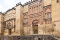 Facade of San Ildefonso and Postigo de Palacio, Moorish facade of the Great Mosque in Cordoba, Andalusia, Spain