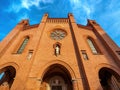 Facade of the Sam Lorenzo cathedral in Alba, Piedmont, Italy