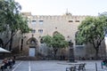 Facade of the San Pedro de las Puellas monastery in Barcelona, Catalonia, Spain