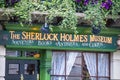 Facade of the Sherlock Holmes house and museum in 221b Baker Street. Royalty Free Stock Photo