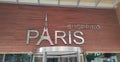 Facade of Shopping Paris in Ciudad del Este, Paraguay. Shopping in Paraguay, consumerism. Royalty Free Stock Photo