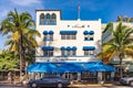 facade of shore park hotel at the. famous art deco hotel with larios on the beach at ocean drive, south beach, Miami