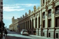 Facade of the side of the Valencia train station. Spain Royalty Free Stock Photo