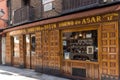 Facade of Sobrino de Botin Restaurant in City of Madrid, Spain