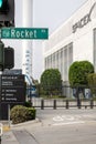 Facade of SpaceX headquarters facility in Hawthorne, California