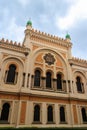 Facade of Spanish Synagogue in Josefov district, Jewish Quarter of Prague, in Czech Republic Royalty Free Stock Photo