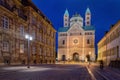 Facade of Speyer Cathedral Dom zu Speyer at dusk