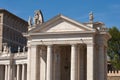 Facade of St. Peter\'s Basilica with Statues of saints in the Vatican, Rome, Italy