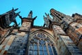 Facade of the St. Vitus cathedral in Prague Castle in Prague, Czech Republic Royalty Free Stock Photo