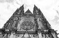 Facade of St. Vitus Cathedral in Prague Royalty Free Stock Photo