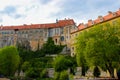 Facade of the State Castle of Cesky Krumlov or Cesky Krumlov Castle, residence of the South Bohemian aristocracy Czech Republic