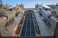 Facade, statues and decorative elements on the roof of the Duomo in Milan