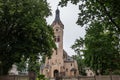 facade steeple of the dubulti lutheran evangelical church in Jurmala. It\'s a major protestant lutheran church of Latvia,