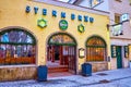 The facade of Stern brau brewery in Salzburg, Austria