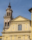 The facade of the Stuard art gallery in the old monastery of San Paolo, Parma, Italy