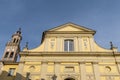 The facade of the Stuard art gallery in the old monastery of San Paolo, Parma, Italy