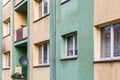 Facade of a subsidized housing building in a Polish city Royalty Free Stock Photo