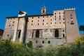 View of the facade of the Tabularium and the Temple of Vespasian and Titus at the Roman Forum in Rome, Italy Royalty Free Stock Photo