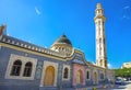 Minaret tower of mosque in old town Nabeul. Tunisia, North Africa Royalty Free Stock Photo