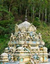 Facade of the Temple of the Monkey God. Vertical photo