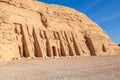 Facade of The Temple of Nefertari the Queen of Pharaoh Ramses II in Abu Simbel Village