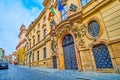 The facade of Thun-Hohenstein Palace, Prague, Czech Republic