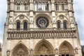 Facade Towers Overcast Notre Dame Cathedral Paris France Royalty Free Stock Photo